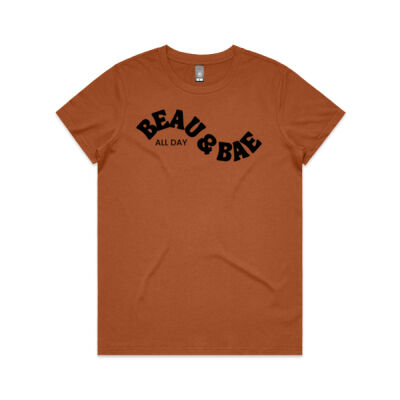 Beau and Bae All Day (Black Print), Women's T Thumbnail