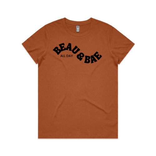 Beau and Bae All Day (Black Print), Women's T Thumbnail