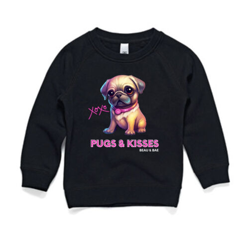 Pugs and Kisses, Girls Sweater Thumbnail